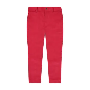 Alex Boys Flat Front Pant Red Corduroy