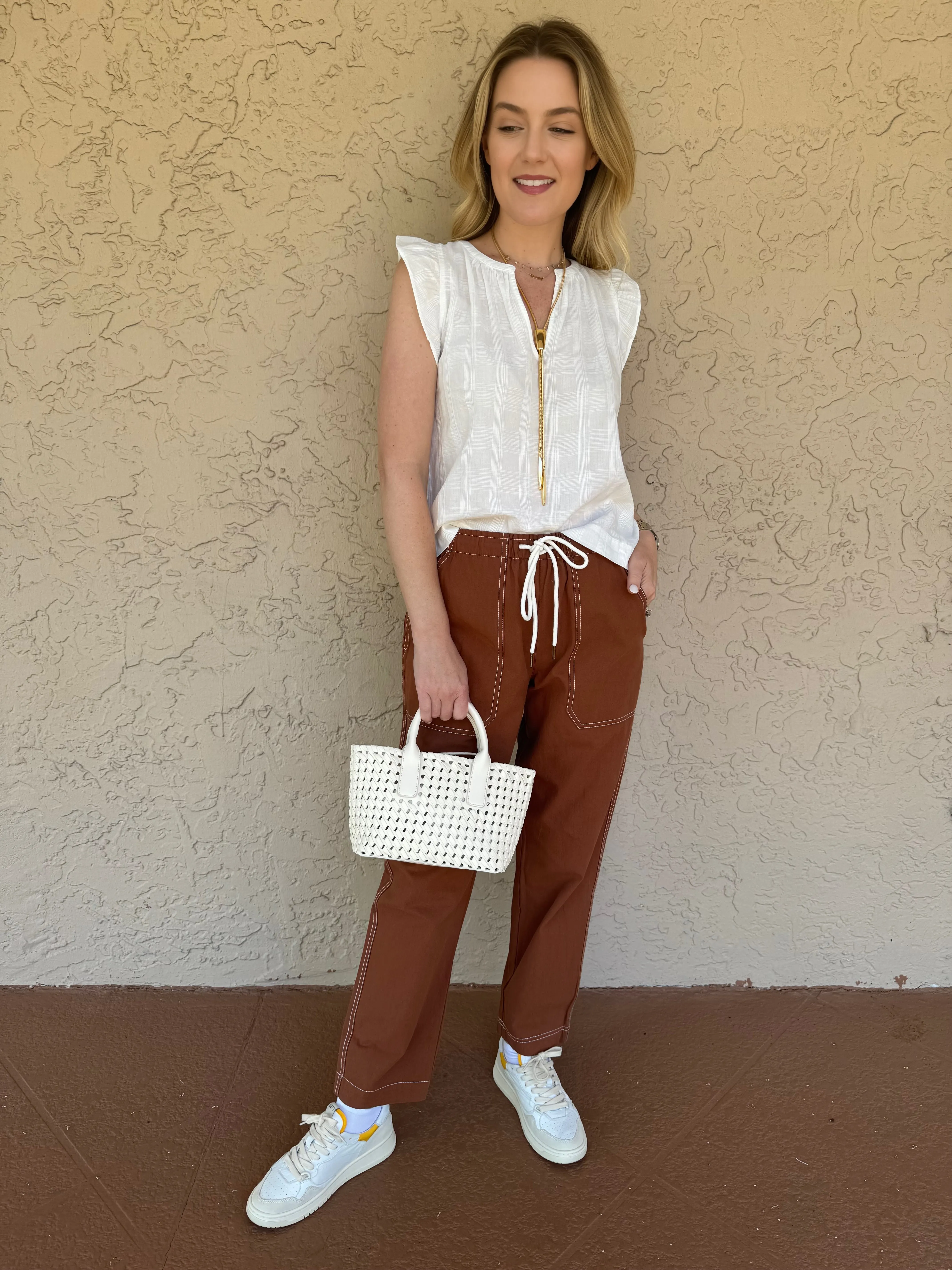 Flutter Sleeve Split Neck - White