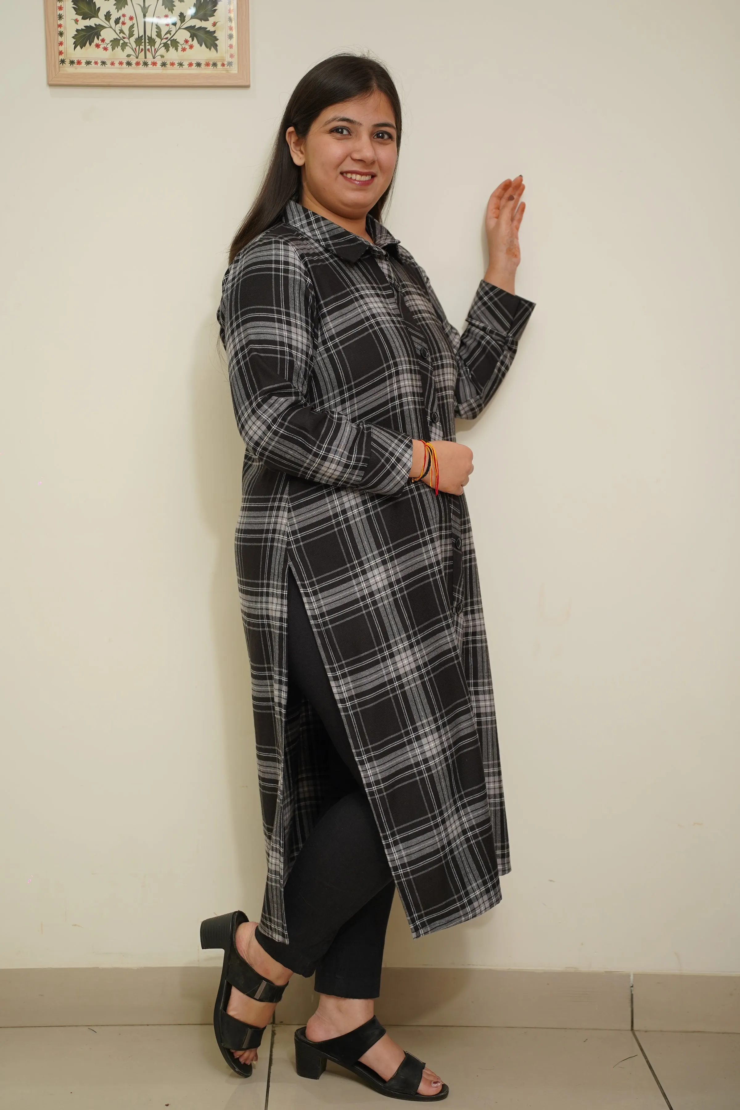 Graphite Black Woollen Kurta