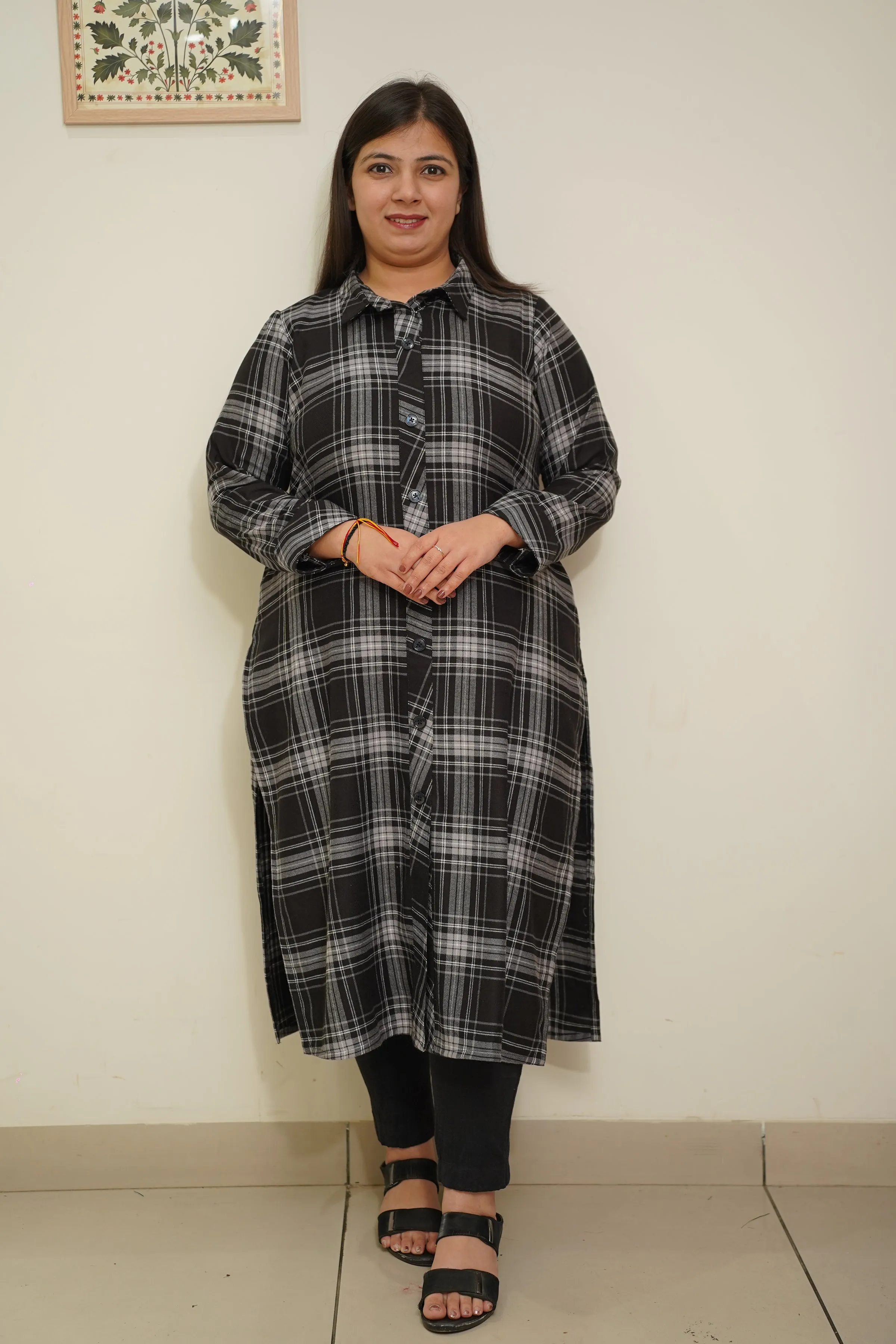 Graphite Black Woollen Kurta