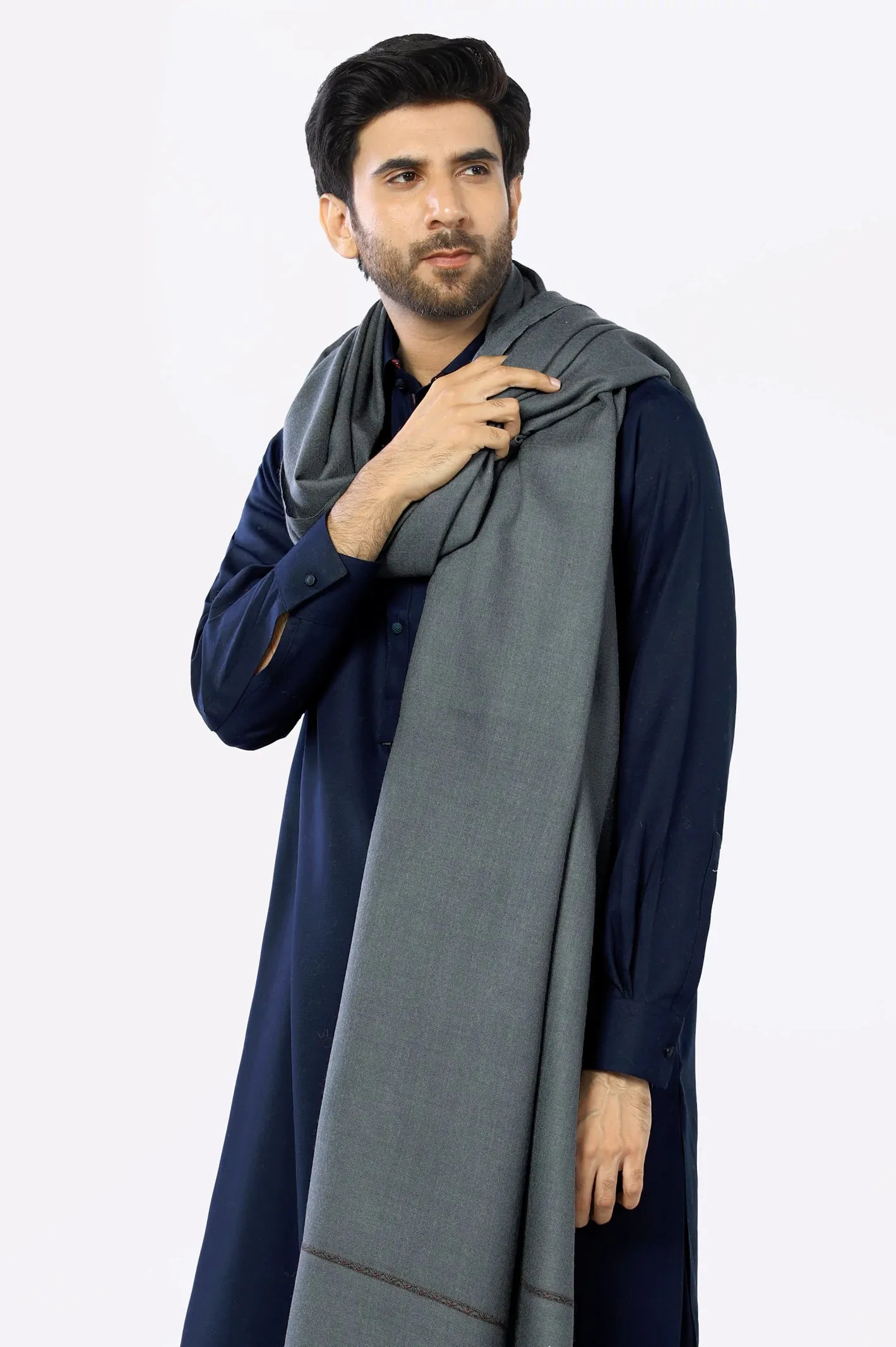 Men Dark Grey Shawl