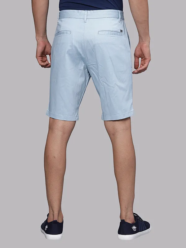 Micro Print Sea Blue Chino Shorts