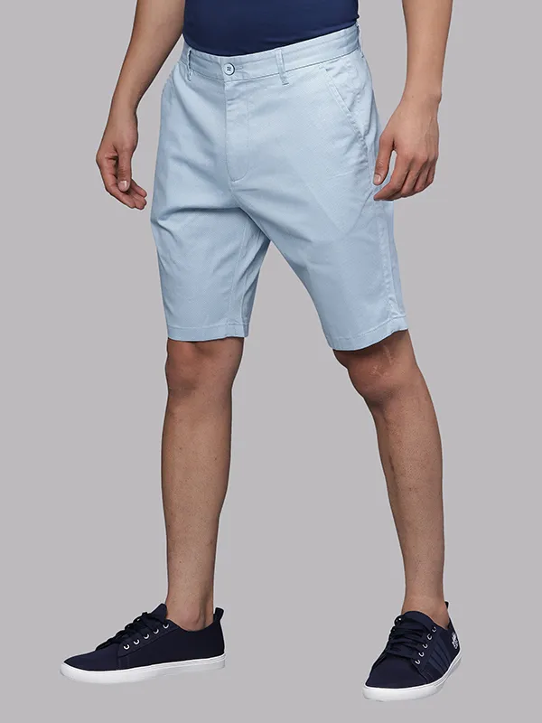 Micro Print Sea Blue Chino Shorts