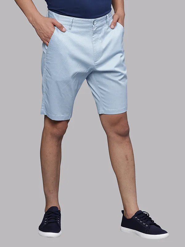 Micro Print Sea Blue Chino Shorts