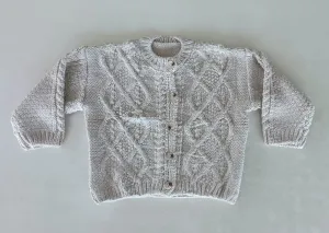 Off-White Sweater Acrylic Woolen Round Neck Sweater