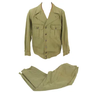 Original U.S. Army WWII M-1941 Herringbone Twill HBT Uniform Set As Featured In Reference Book