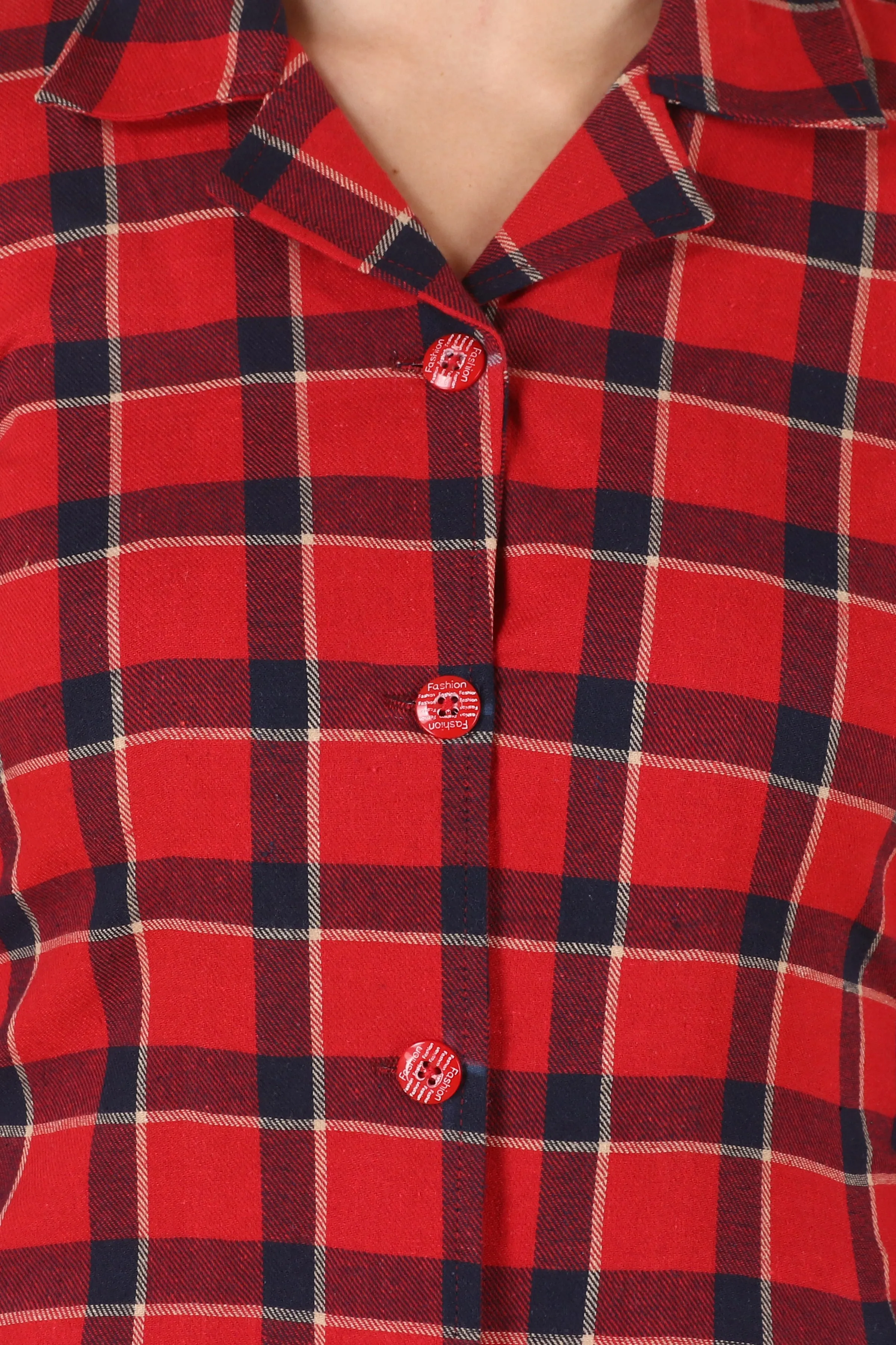 Red Checked Woollen Kurta
