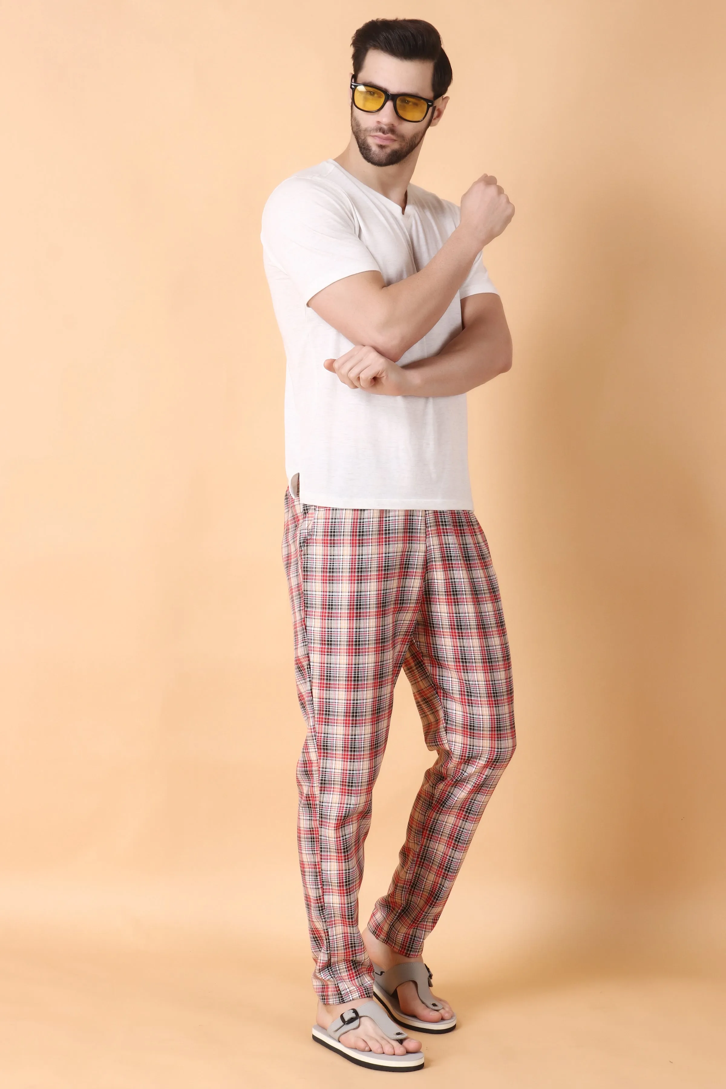 Red Grid Woollen Pajama