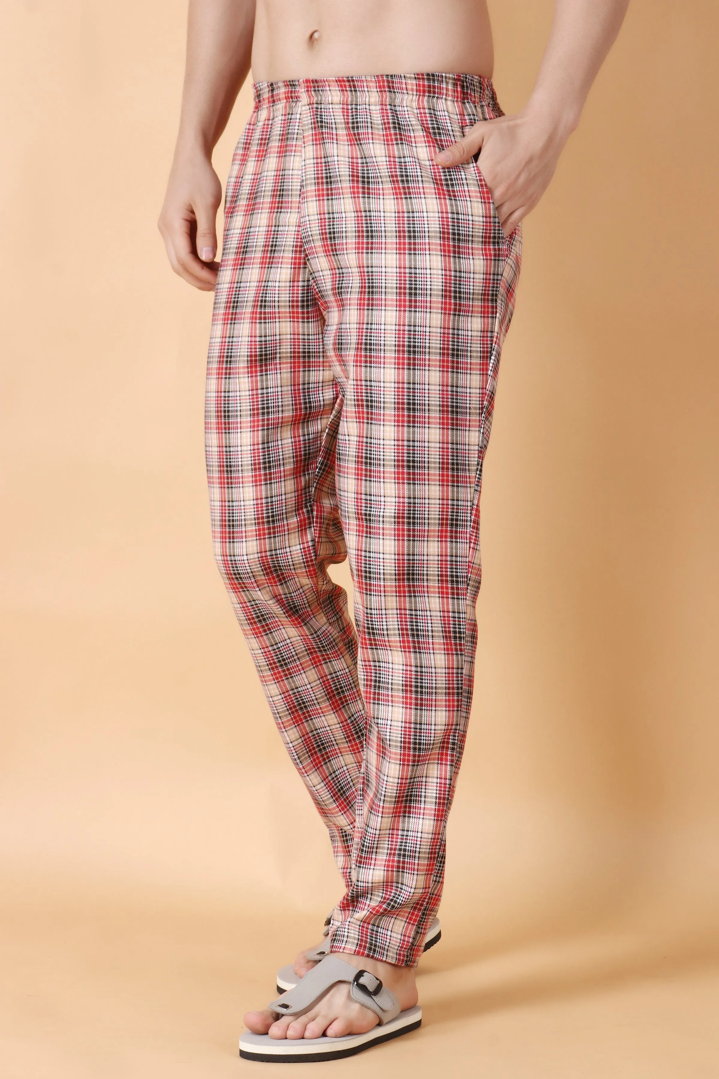 Red Grid Woollen Pajama