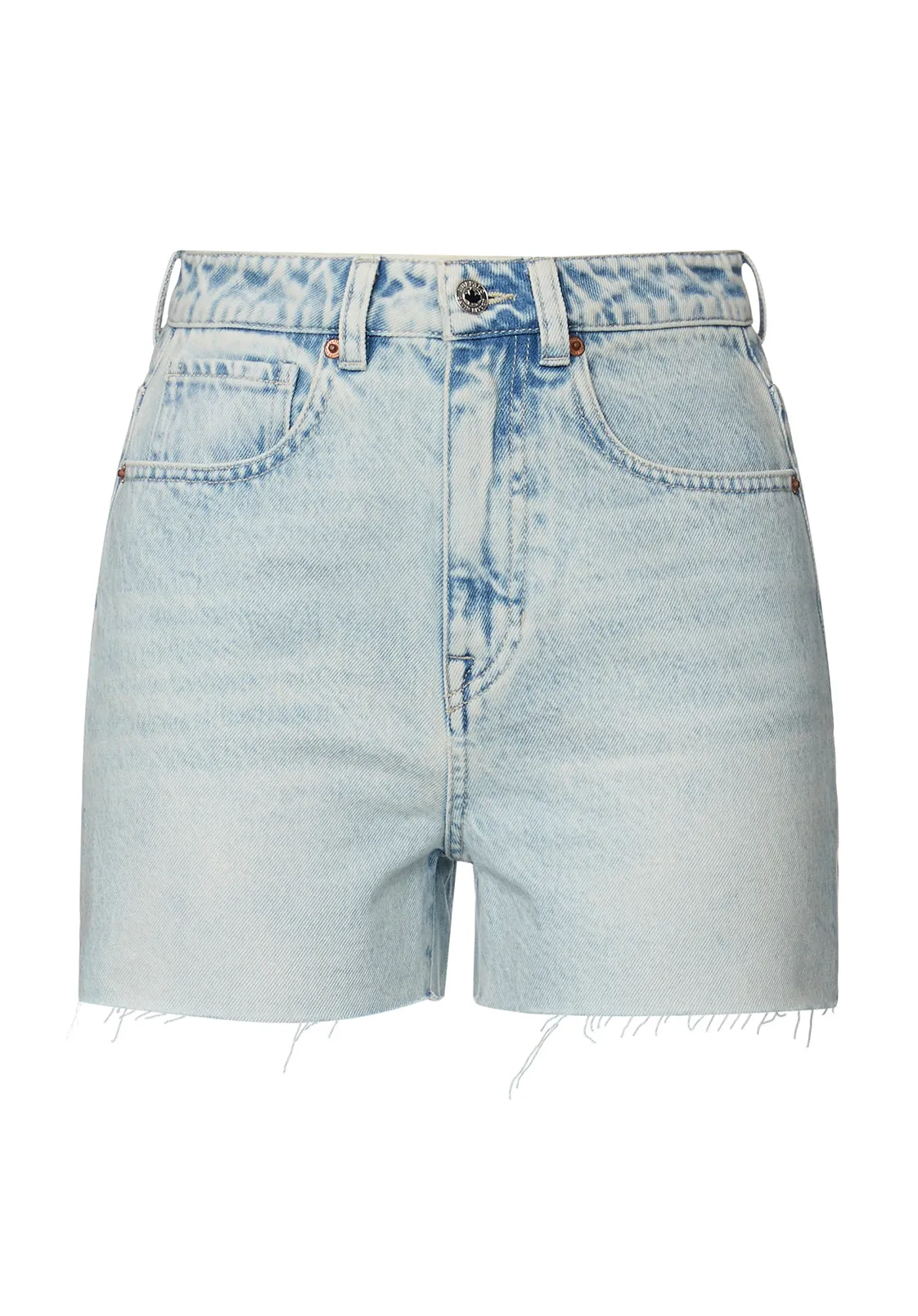 Super High Rise Joanna Bleached Down Shorts - BL15909