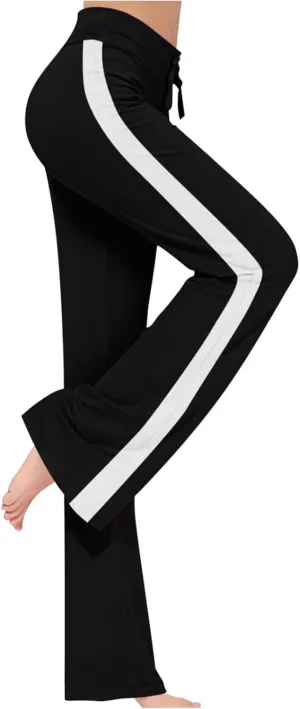 Women Comfy Soft Modal Pajama Pants Wide Leg Drawstring High Waist Stretchy Yoga Trouser Striped Casual Lounge Pant